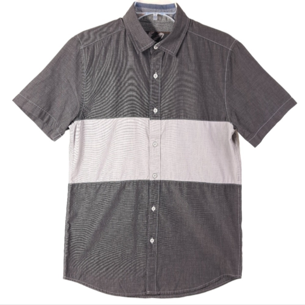 Amplify Boys Grey Button Down Collared Shirt Size S
